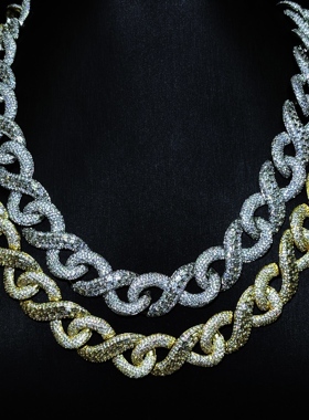 Mr.Bling混镶莫比乌斯情侣古巴链