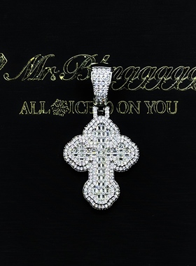 Mr.Bling混合镶嵌立体十字架吊坠
