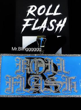 Mr.Blingggggg欧美嘻哈珠宝 罗言私人定制珐琅镶钻roll flash吊牌