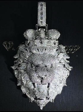 Mr.Bling满钻8CM高超大狮王吊坠