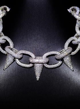 Mr.Bling满钻铆钉小乌鸡同款项链