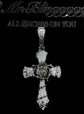 Mr.Bling情侣款玫瑰十字架吊坠