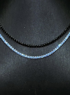 Mr.Bling定制3mm海蓝纯黑网球链