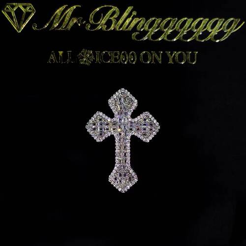 Mr.Bling嘻哈混镶满钻十字架戒指