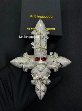 liluzivert同款骷髅逆十字架吊坠