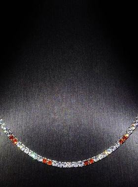 Mr.Bling定制白红拼色网球项链