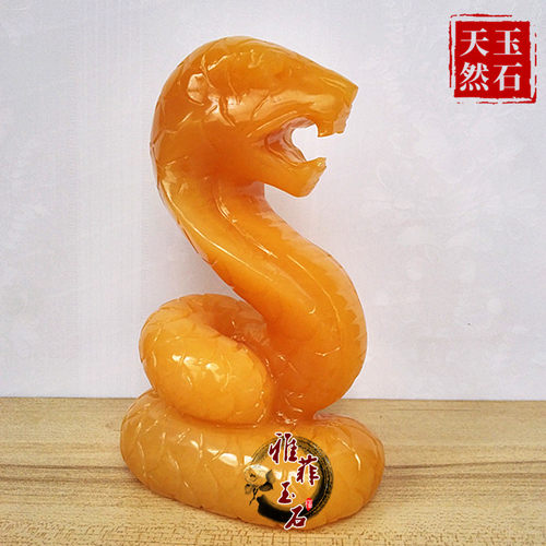 摆件十二生肖风水玉石龙蛇工艺品