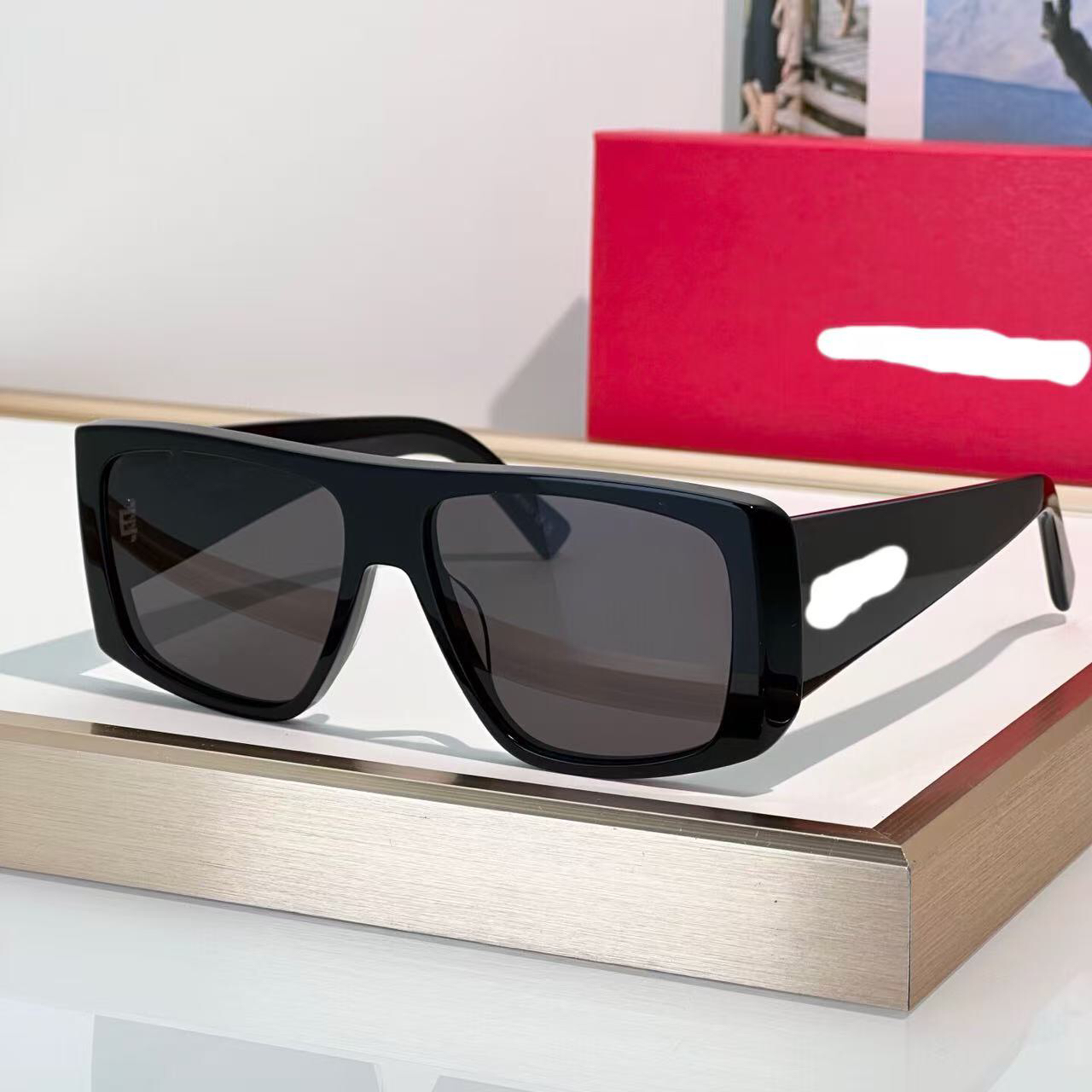 slp欧美大方框太阳眼宽腿网红男女同款护目遮阳防紫外线显瘦墨镜