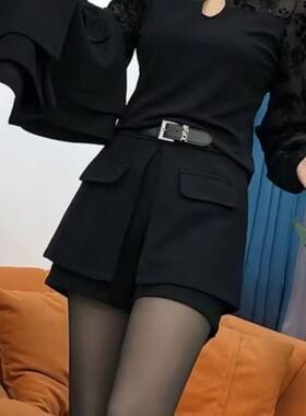 冬款美拉德短裤休闲短裙打底裤群