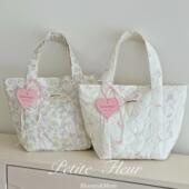 秋冬限定 Petite Fleur原创设计 爱心绗棉托少女心特包包饺子包