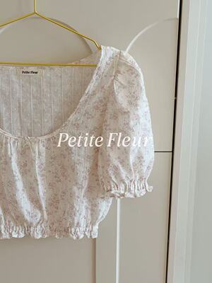 Petite Fleur 巴洛克玫瑰碎花 显比例复古纯棉小上衣