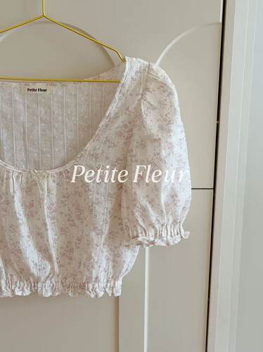 Petite Fleur 巴洛克玫瑰碎花 显比例复古纯棉小上衣