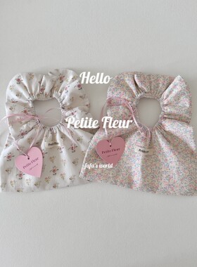 Petite Fleur原创设计 秋季新款花花迷你手提小包褶皱包