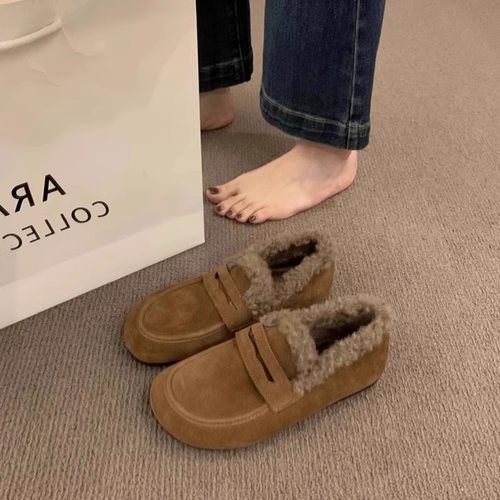 加绒勃肯鞋女2025冬季新款乐福鞋
