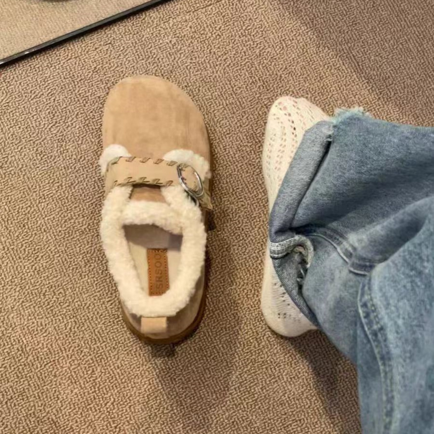 厚底勃肯鞋女2025冬季新款雪地棉