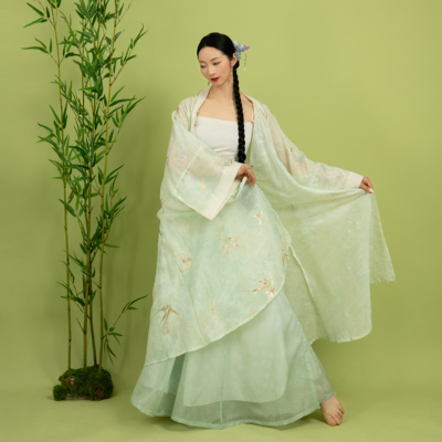 粉墨千秋 精品立体印花竹子烫金三重工艺古典舞国风古风开衫