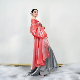 粉墨千秋 原创宽袖大摆开衫新中式国风古典舞纱衣纱裤演出服