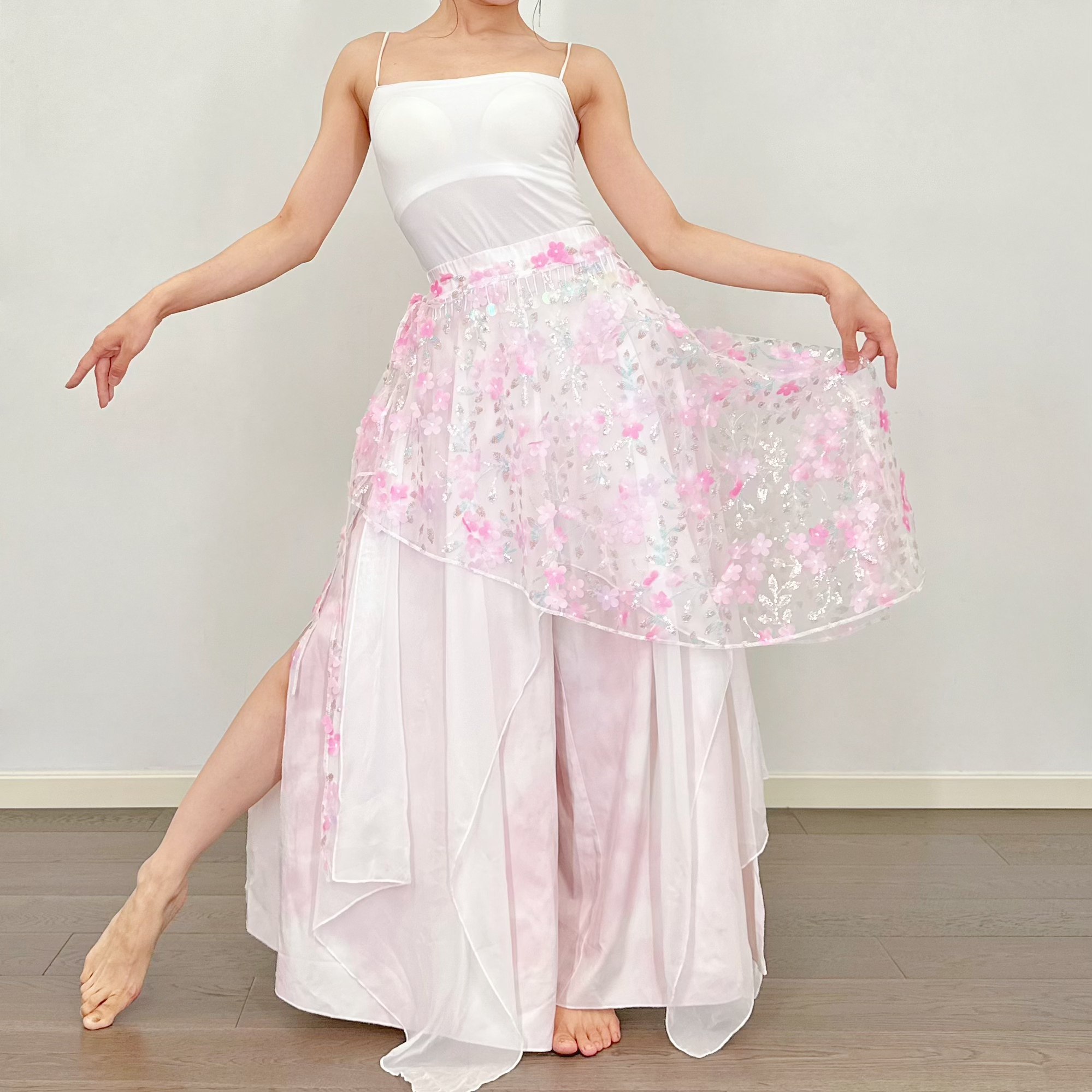 粉墨千秋 小花亮片古典舞古风腰纱