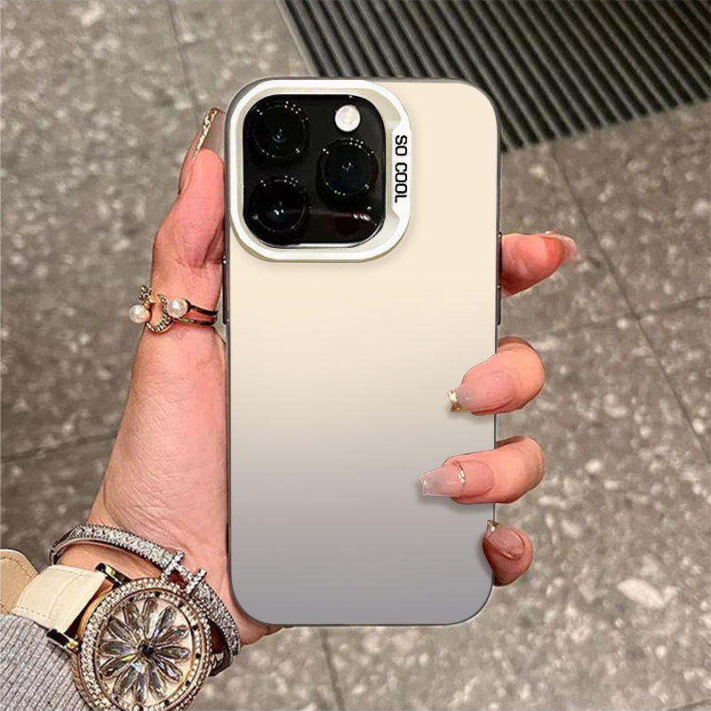 渐变彩银苹果16ProMax撞色iPhone15Plus手机壳华为pura80适用vivos18荣耀90小米14pr防摔oppok13保护套一加12