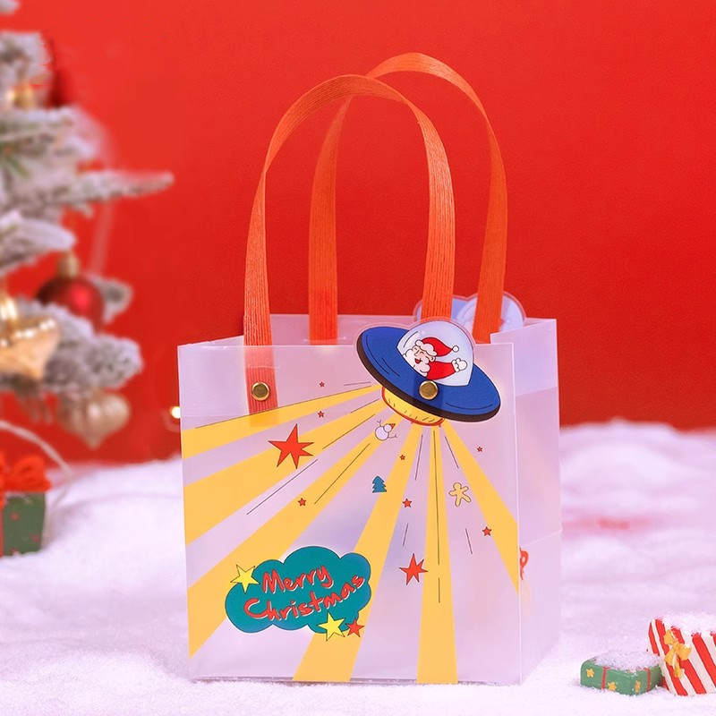 圣诞节礼品袋手提小号精美礼袋空苹果糖果袋礼物伴手礼透明包装袋