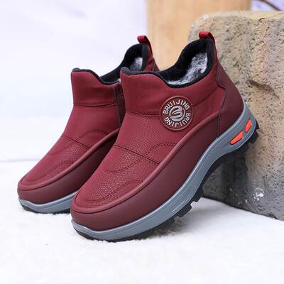 冬季新款布瑞京老北京妈妈雪地靴加绒加厚防水防滑中老年人健步鞋