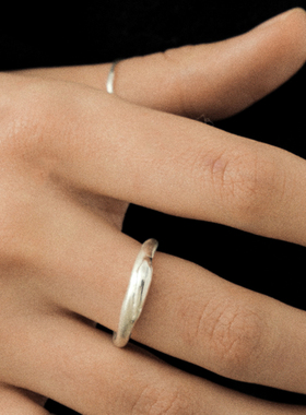 周震南同款moi iom小众原创设计925银手工定制水滴肌理情侣对戒