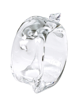 moi iom原创设计光小众手工烧制日本艺术琉璃透明闪耀锆石宽戒指