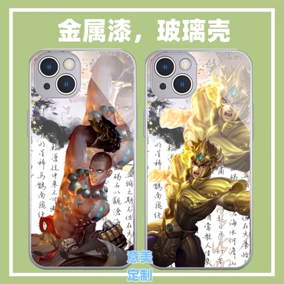 古风王者达摩金属漆玻璃手机壳适用华为nova11荣耀200苹果16小米15OPPOreno12一加ACE3王者vivoiqoo13红米k70