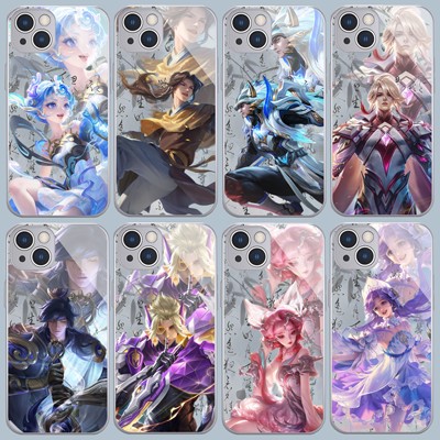 古风百里守约李信安琪拉铠金属漆玻璃手机壳适配苹果15小米14一加ACE3红米王vivoiqooz9华为荣耀100oppok12者