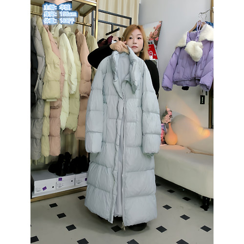 2025新款长款羽绒服女过膝加厚立领面包服大码保暖外套冬季