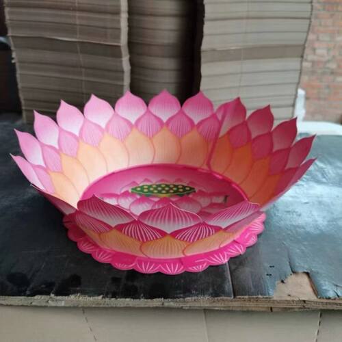 纸扎莲花盆 半成品发货 纸货全套厂家直销