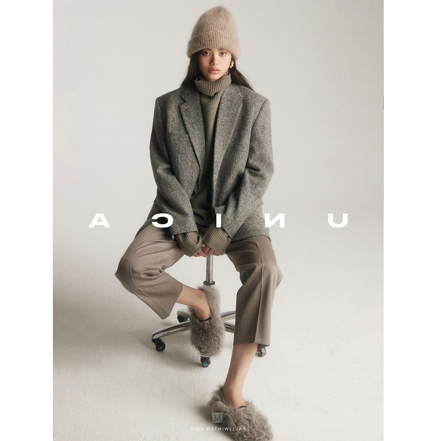 BTRS M丨进口混色100%羊毛高级感通勤休闲毛呢西装外套女2025新款