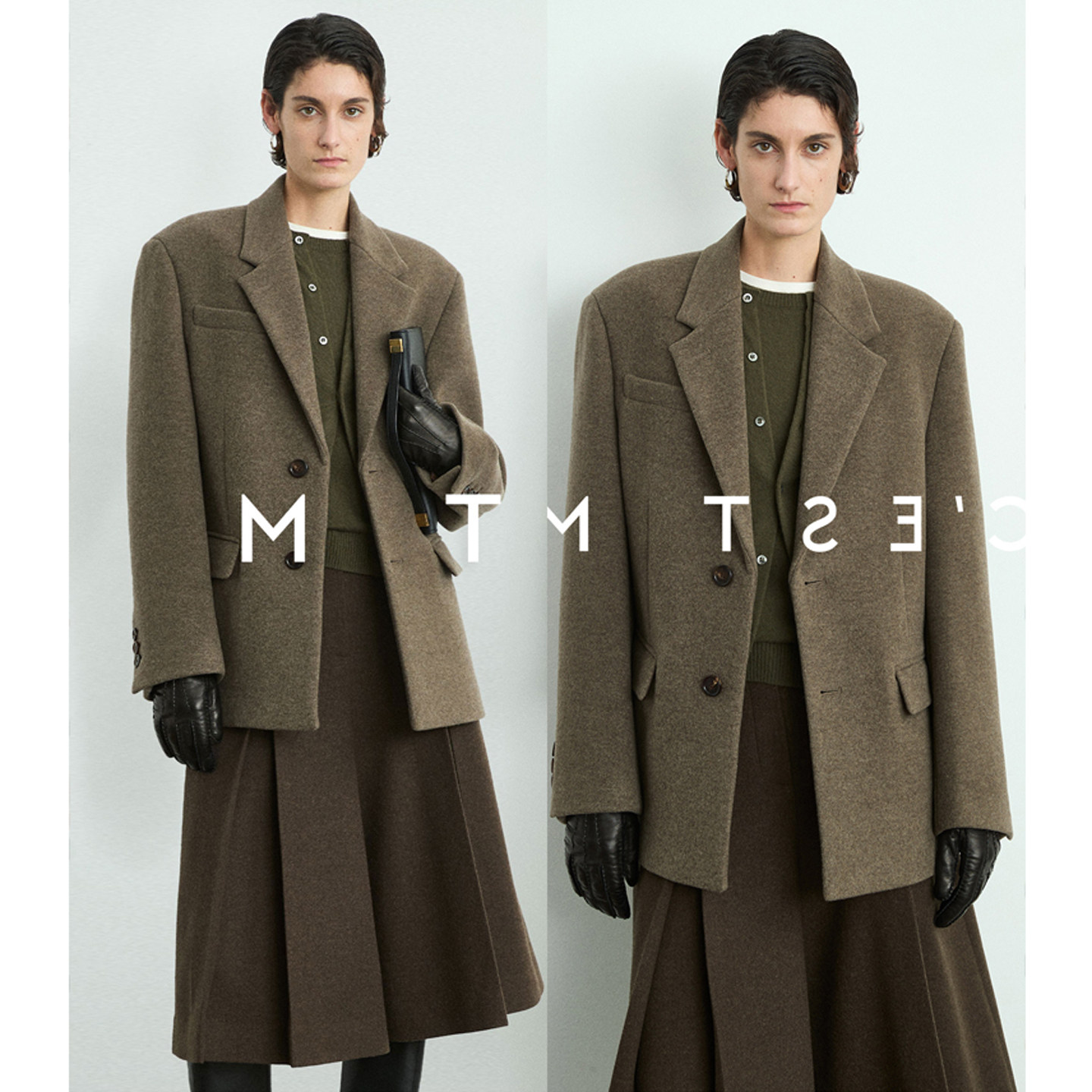 BTRS M丨定制羊绒羊毛短大衣女款2026新款冬季高级感毛呢西装外套