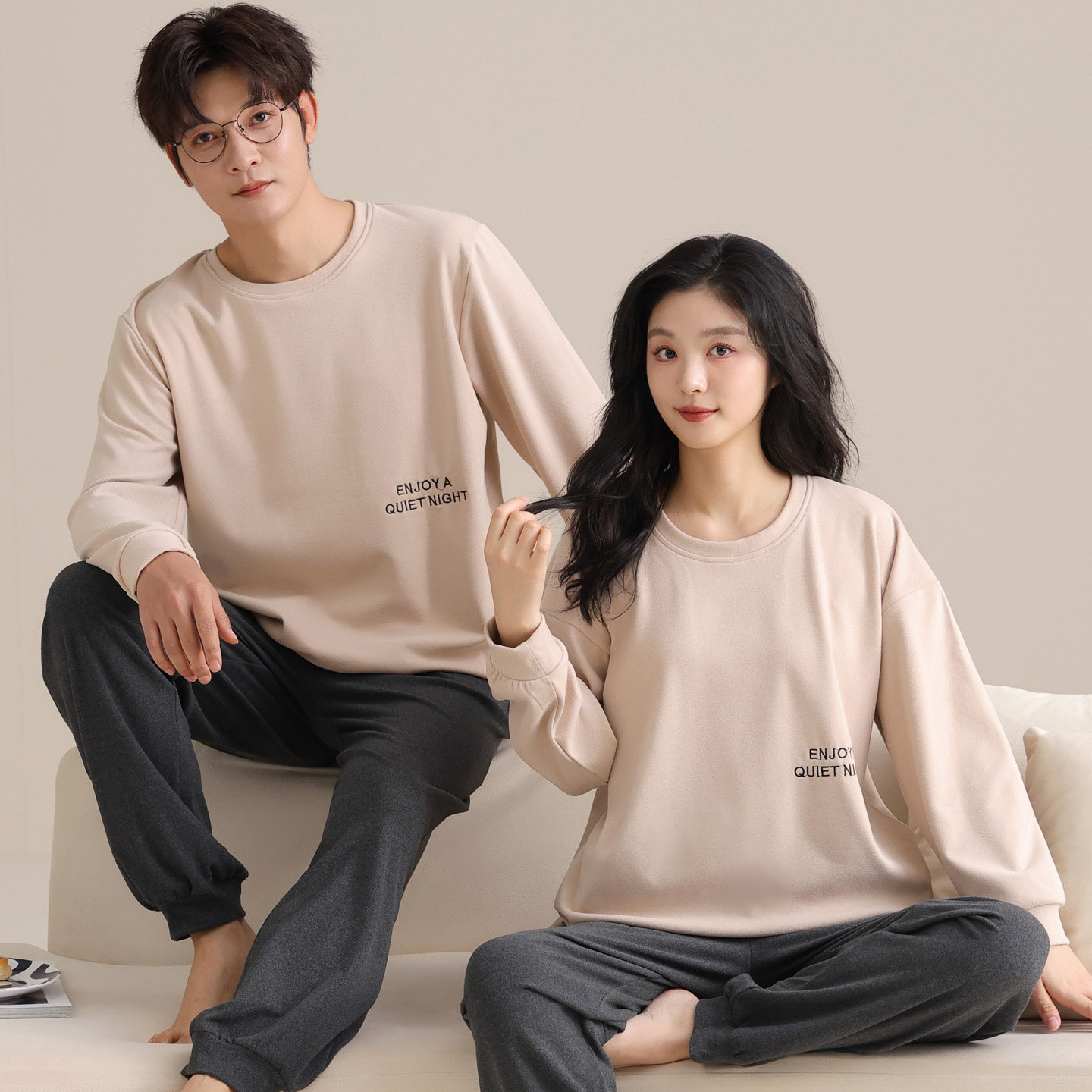 秋冬季德绒情侣睡衣套装男士春天家居服女加厚保暖可外穿运动加绒,女士内衣/男士内衣/家居服,睡衣/家居服套装,淘宝优惠券,粉丝福利购,淘宝优惠卷