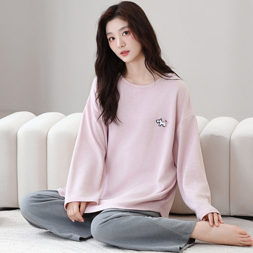 长袖睡衣套装保暖羊毛蚕丝德绒女