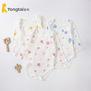 童泰春夏新款 2岁休闲纯棉网眼连体哈衣3272 套头包屁衣男女宝6月