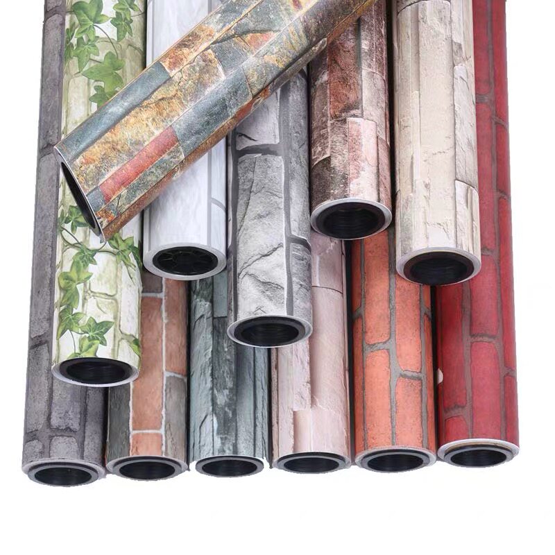 1.2米宽墙裙防水防潮加厚复古墙纸自粘客厅背景墙仿砖纹假砖贴纸