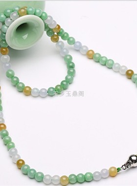 翡翠冰糯种福禄寿玉石项坠珠链