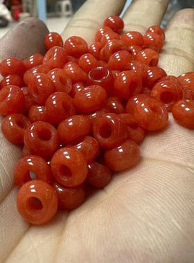 红色石英岩环散珠配件饰品diy串珠配饰高级感气质串珠配饰配件