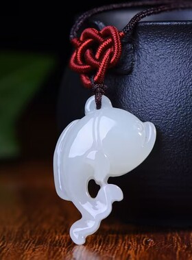 玉阅珠宝女和田白玉天然吊坠