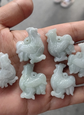 玉阅珠宝天然翡翠生肖鸡吊坠