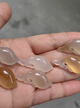 玉阅珠宝天然玛瑙海豚吊坠