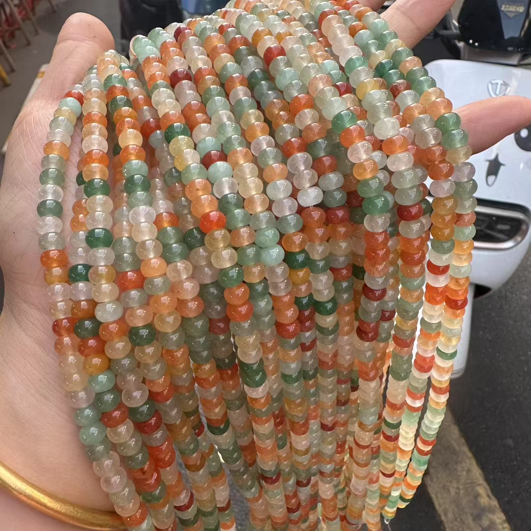 天然金丝玉算盘珠散珠