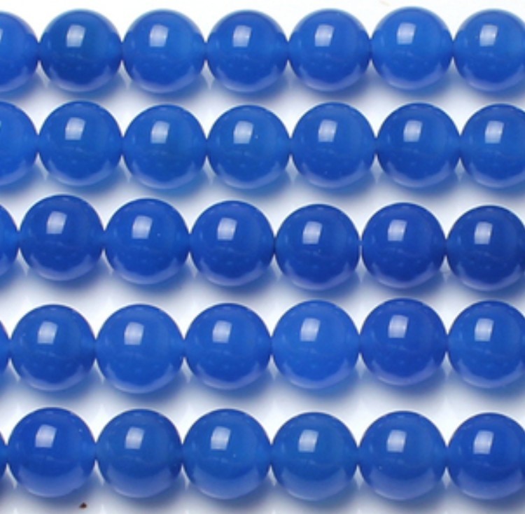 diy项链玉珠手串散件蓝玛瑙特价