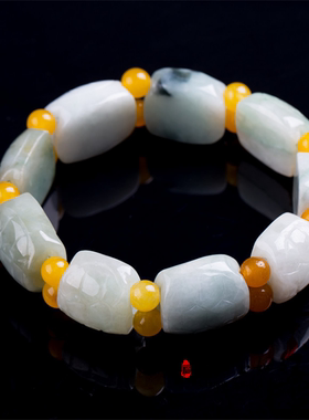 缅甸翡翠玉a货散珠手男女款手串