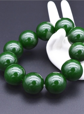 菠菜绿台湾碧玉大珠子手链