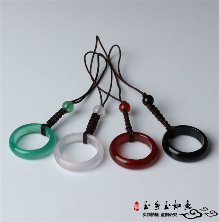 玛瑙水晶手机绳挂饰小礼物指环