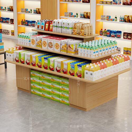 超市中岛展示柜化妆品促销台鞋子货架样品台文具货物柜母婴店堆头