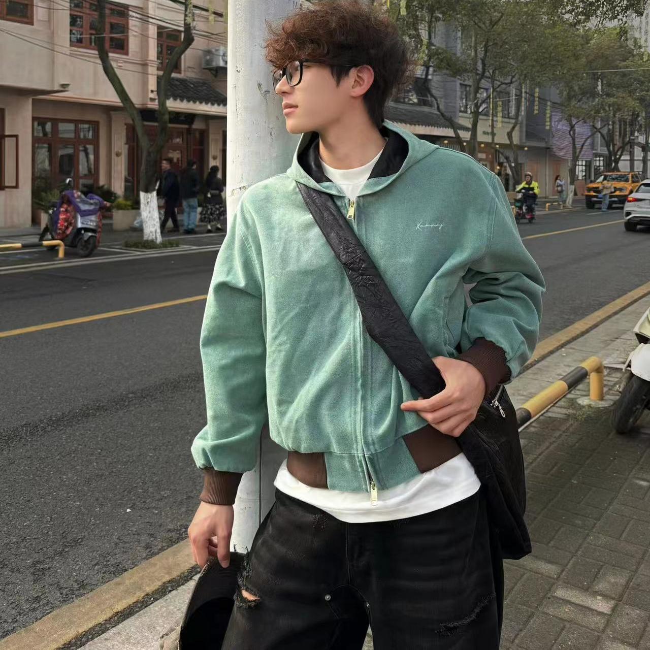 底特律短款高级感重磅男士夹克