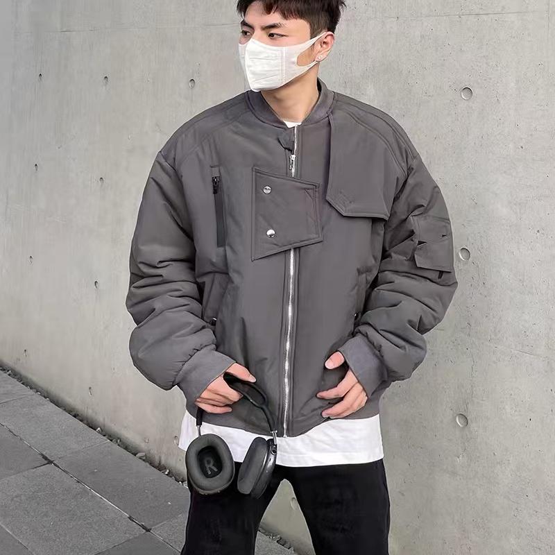 美式复古高街加厚棉服男ins潮牌嘻哈飞行员工装夹克休闲外套情侣